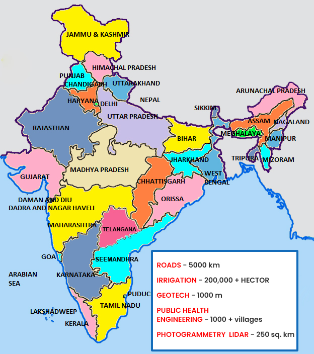 Chetak Engineers project locations across India